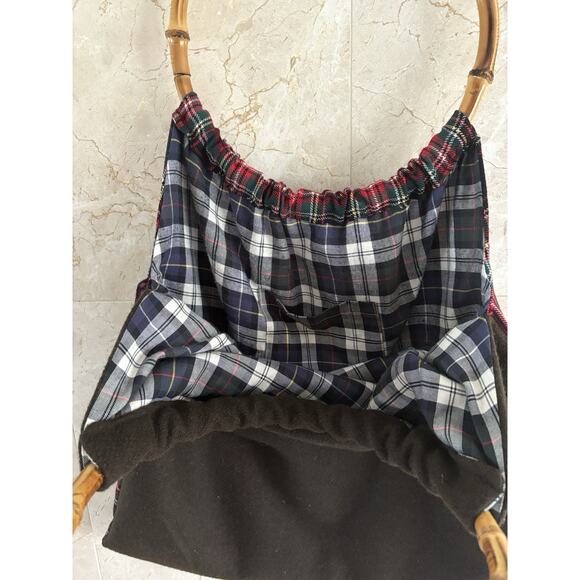 MayaBags Monkey Plaid Purse Bamboo Handle - Legendary Christmas Yankee Swap Gift - Picture 9 of 14